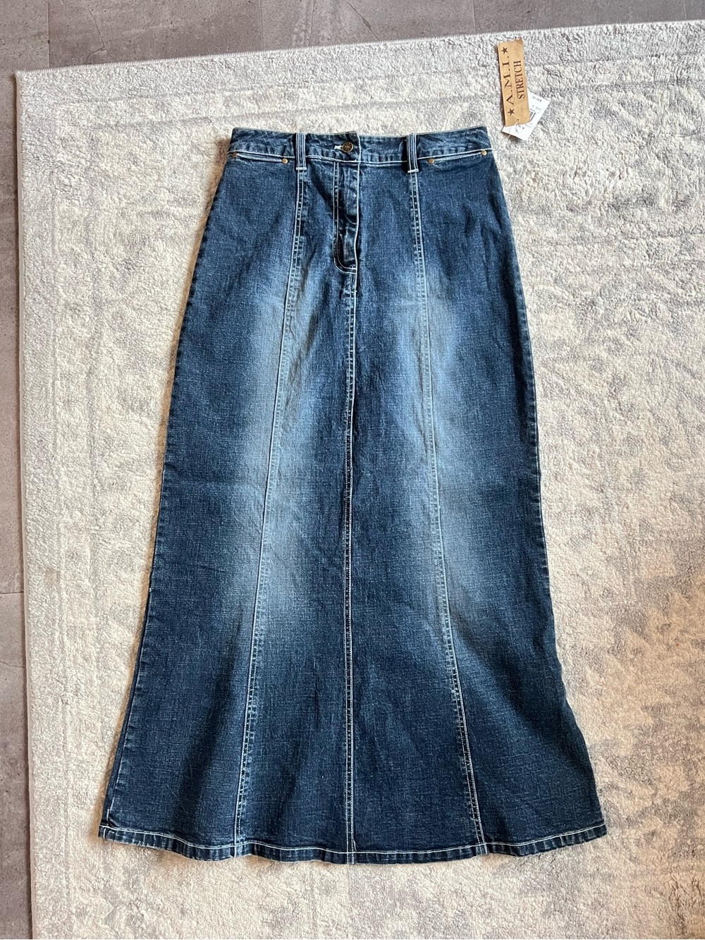 Vintage A.M.I. Denim Maxi Skirt